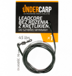 Leadcore bez rdzenia z krętlikiem do szybkiej wymiany 45 lbs / 70 cm – zielony